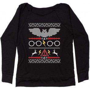 Wizarding World Ugly Christmas Off Shoulder Sweat T-Shirt