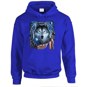 Wolf Dream Flag - USA Patriotic Wolves Indian - T-Shirt