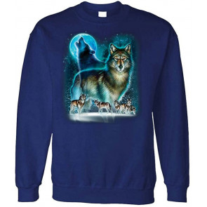 Wolf Moon - Howling Wolves USA Wilderness - Fleece Sweat T-Shirt