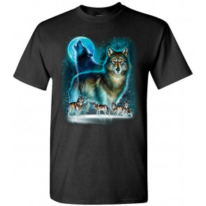 Wolf Moon - Howling Wolves USA Wilderness - T-Shirt