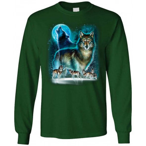 Wolf Moon - Howling Wolves USA Wilderness - T-Shirt