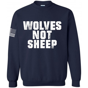 Wolves Not Sheep Patriotic American Flag Sleeve Political Men's T-Shirt