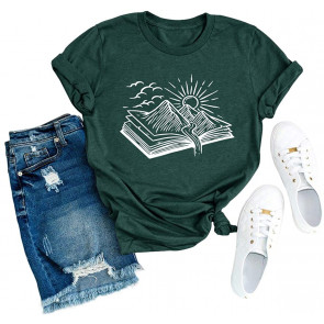 Women Its A Good Day To Read Tshirt Mountain Sunset Funny Book Lovers T-Shirt