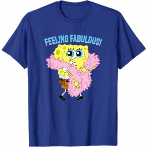 X SpongeBob SquarePants - SpongeBob In Feather Boa - Feeling Fabulous! T-Shirt