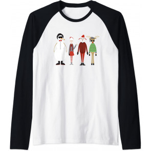 Xmas Hipster Santa & Mrs Claus Snowman Rudy Reindeer T-Shirt