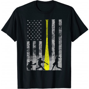 Yellow Softball Flag  T-Shirt