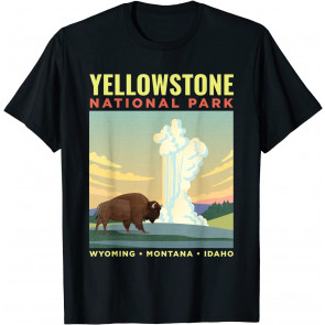 Yellowstone US National Park Bison Vintage Gift T-Shirt