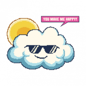 You Make Me Happy Cute Retro Cloud Tshirt