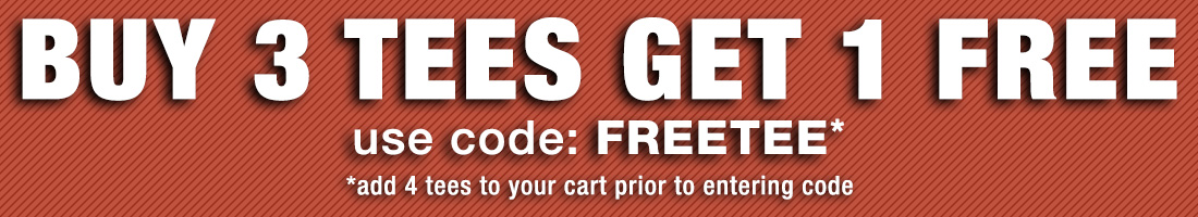 Homepage Sale Banner - Buy 3 get 1 free use code: freetee