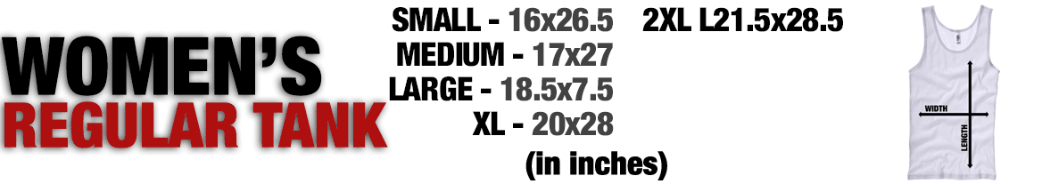 womens regular tank sizing chart